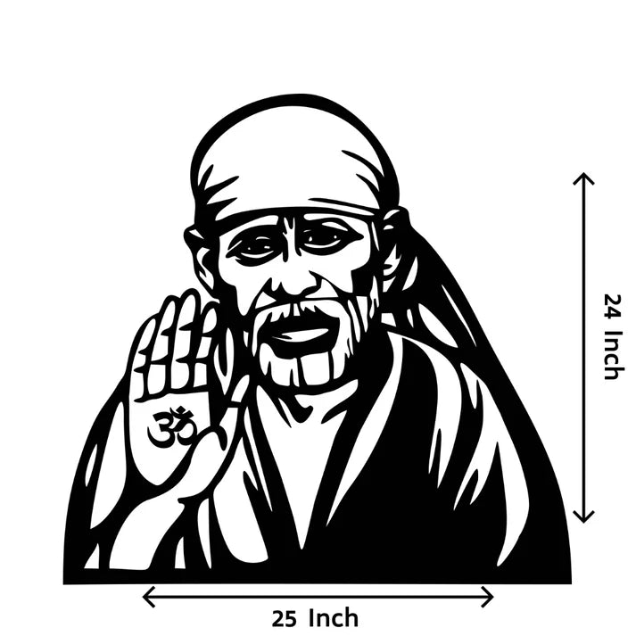 Sai Baba Metal Wall Art