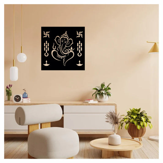 Lord Ganesh Hindu Deity Metal Wall Art