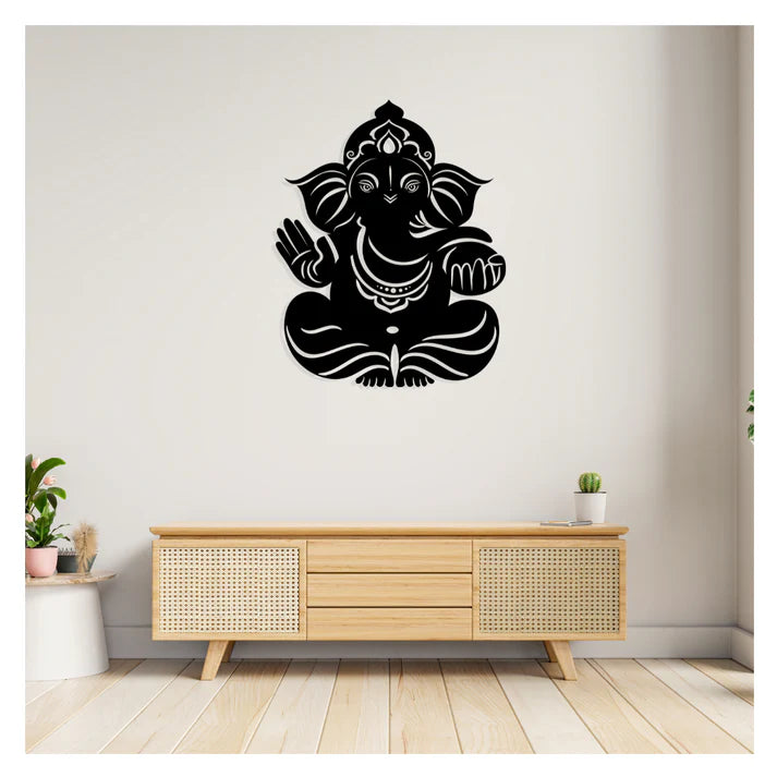 Lord Ganesh Hindu Deity Metal Wall Art