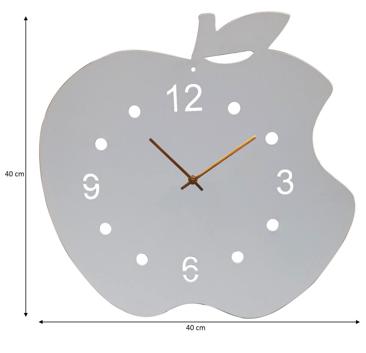 Adam's Apple Metal Wall Clock 16"; White