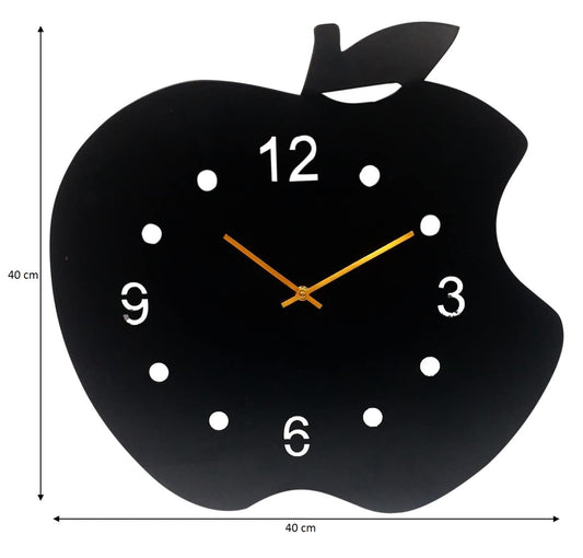 Adam's Apple Metal Wall Clock 16"; Black