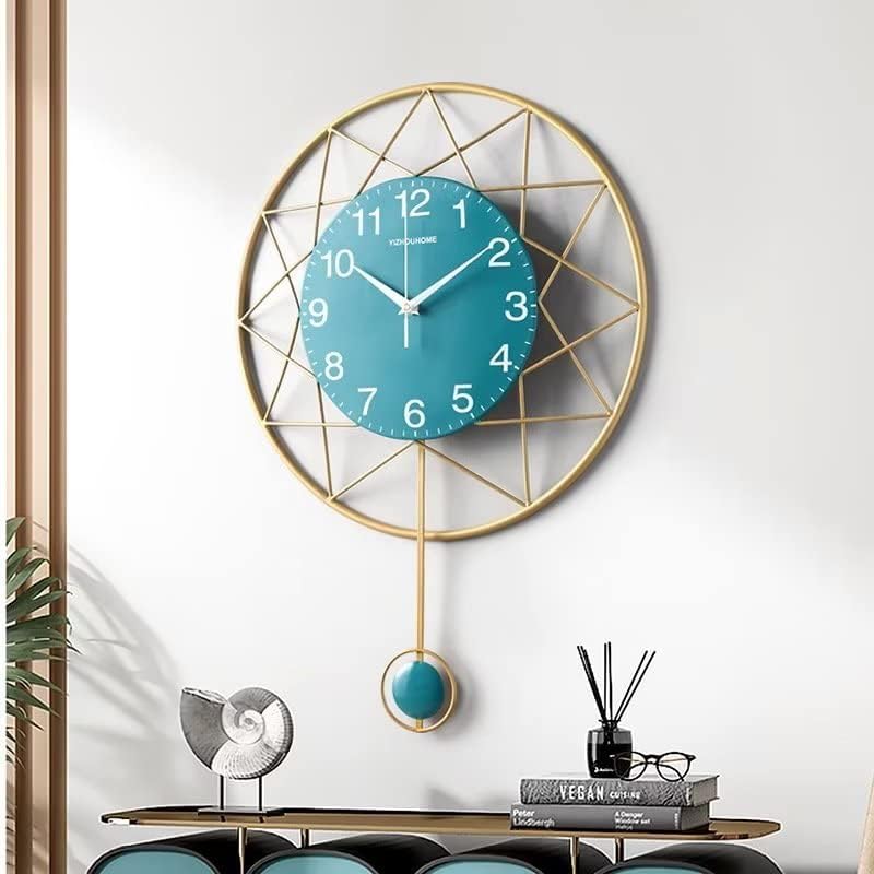 Floral Design Metal Wall Clock Decor