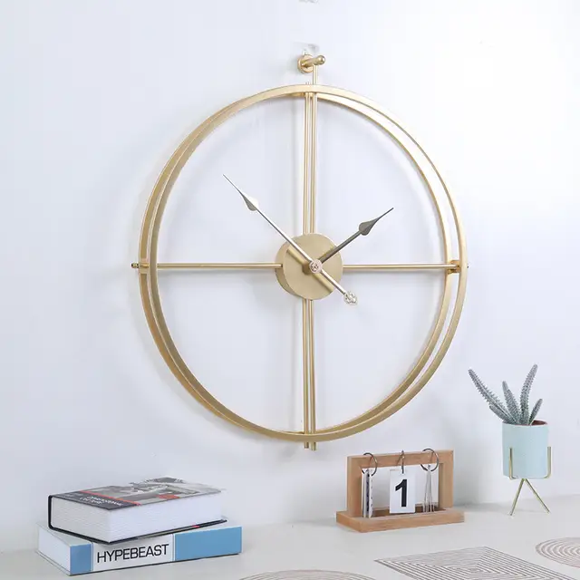 Floral Design Metal Wall Clock Decor