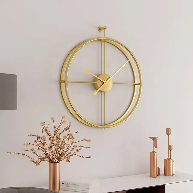 Floral Design Metal Wall Clock Decor