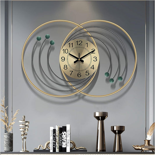 Floral Design Metal Wall Clock Decor