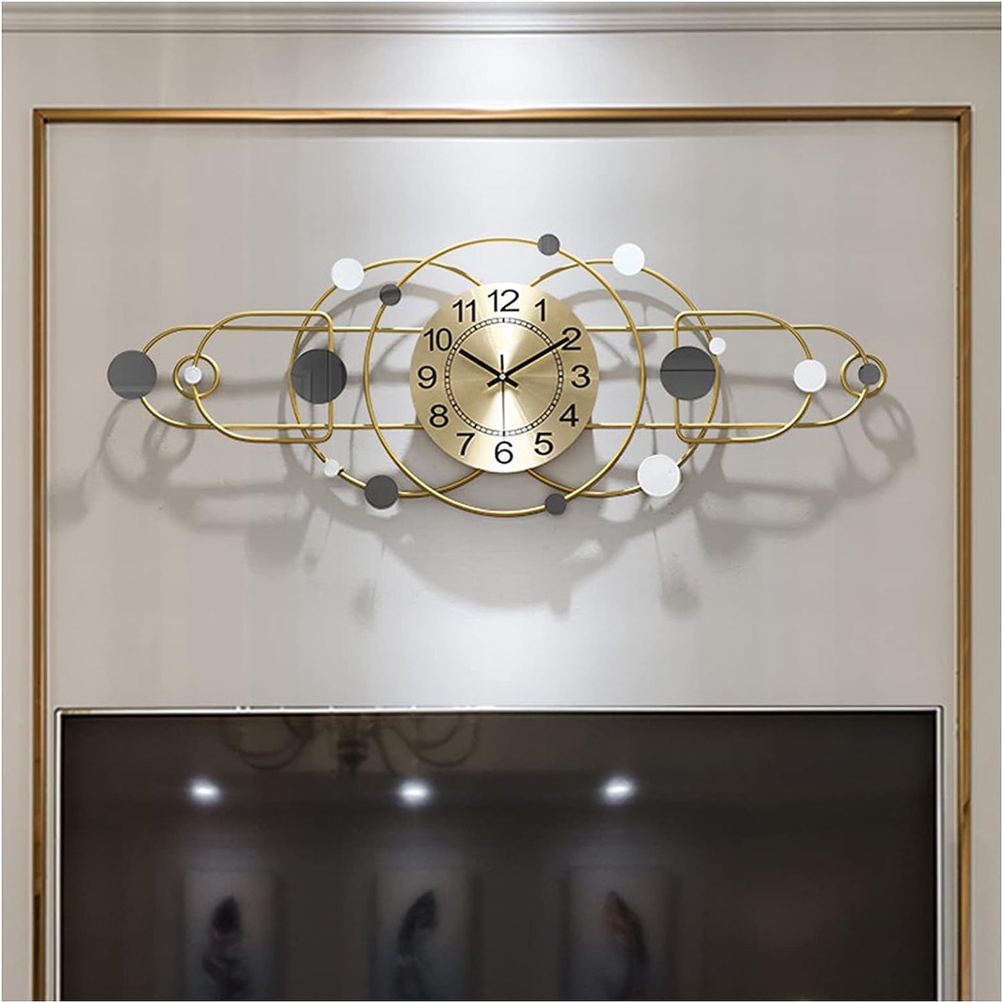 Floral Design Metal Wall Clock Decor