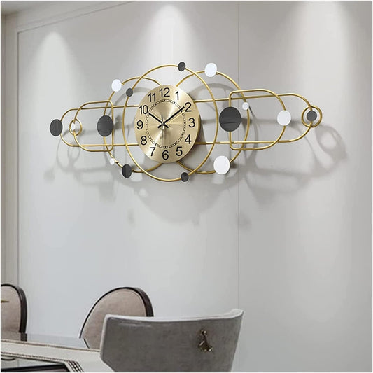 Floral Design Metal Wall Clock Decor