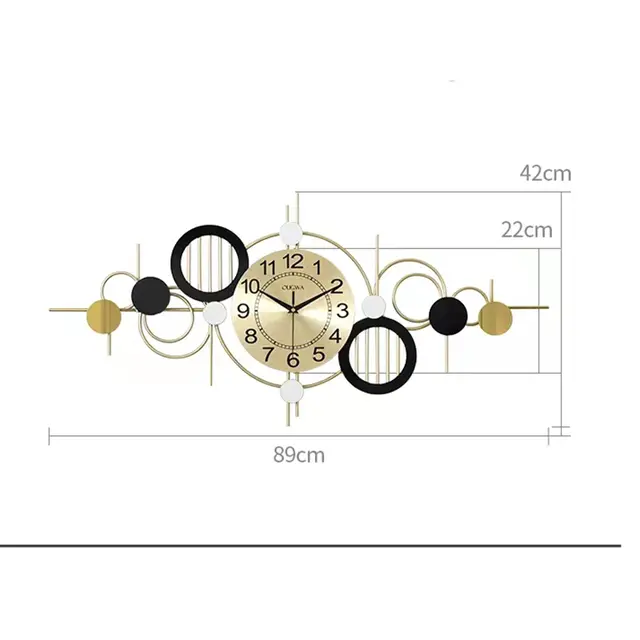 Floral Design Metal Wall Clock Decor