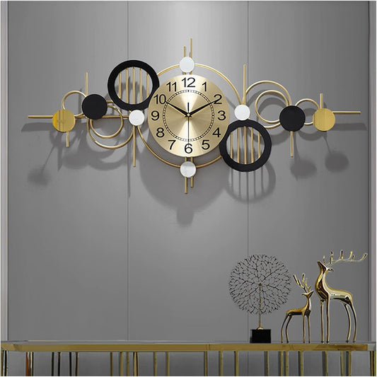 Floral Design Metal Wall Clock Decor