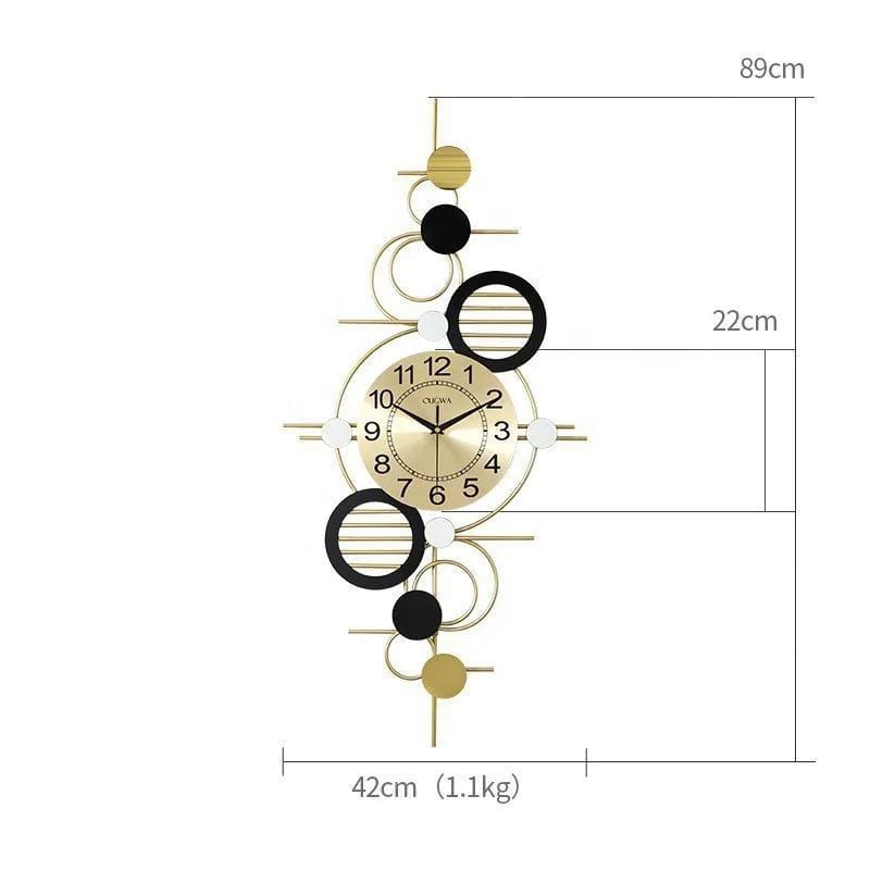 Floral Design Metal Wall Clock Decor