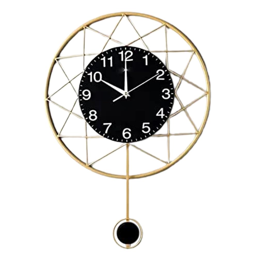 Floral Design Metal Wall Clock Decor