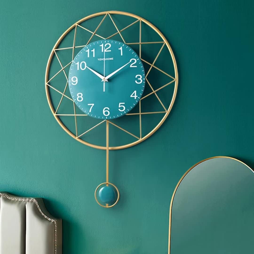 Floral Design Metal Wall Clock Decor