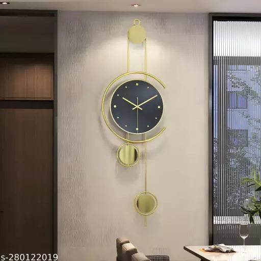 Floral Design Metal Wall Clock Decor