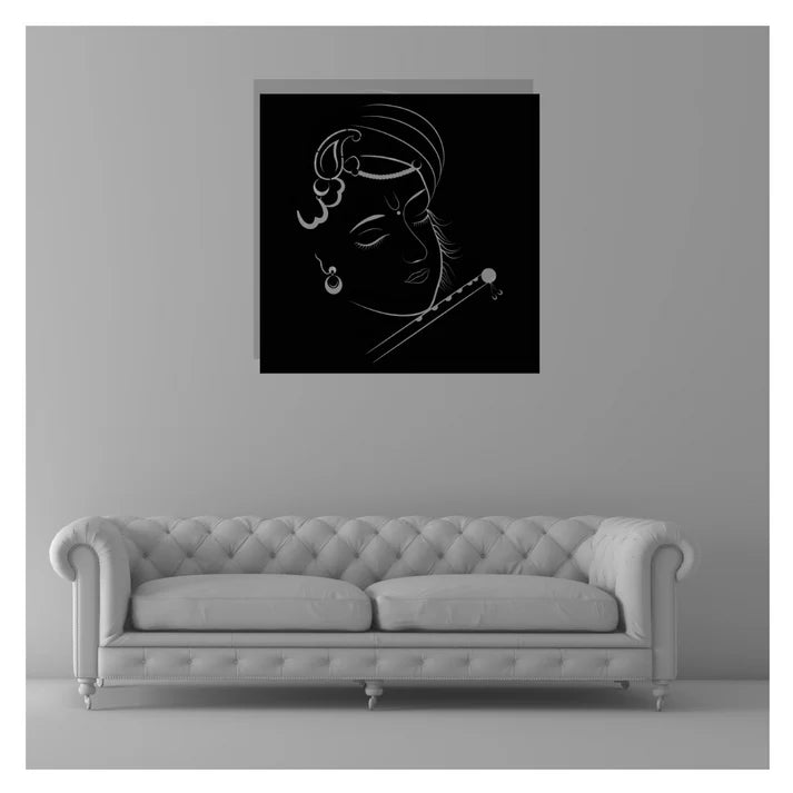 Lord Krishna Hindu Deity Metal Wall Art