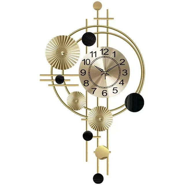 Floral Design Metal Wall Clock Decor