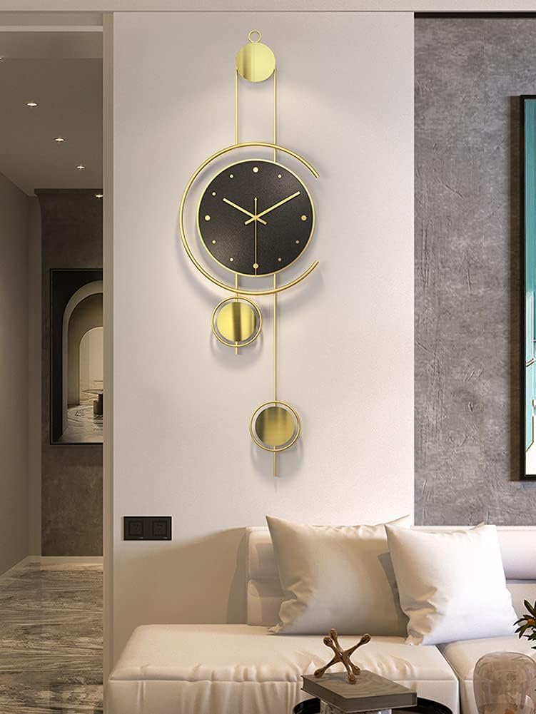 Floral Design Metal Wall Clock Decor