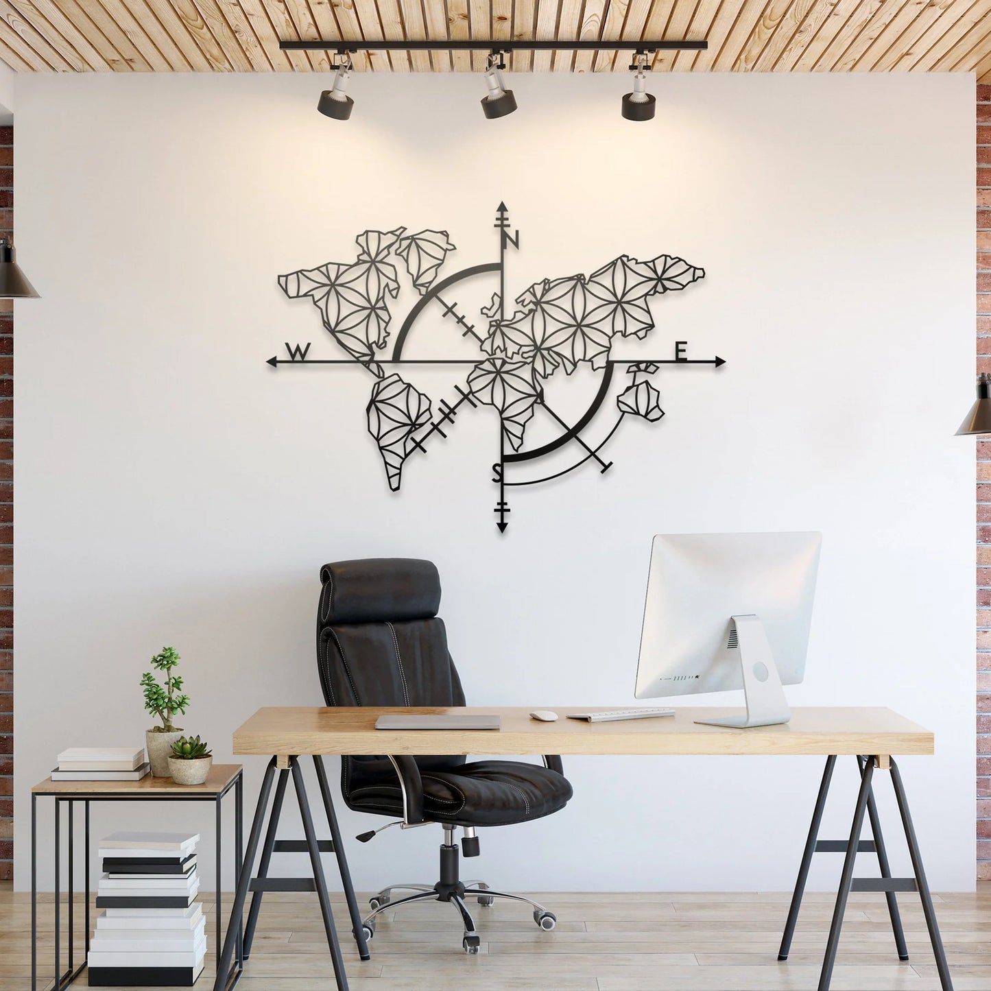 World Map Metal Wall Art